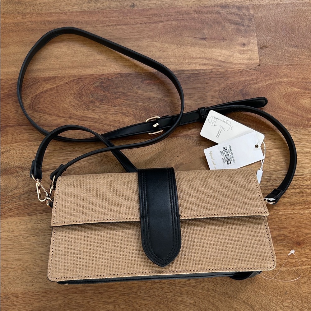 Moda Luxe Black and Tan Crossbody Bag